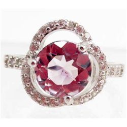 5871 - STERLING SILVER PURPLE AMETHYST RING SIZE 7
