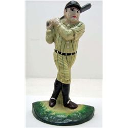 5754 - CAST IRON BABE RUTH BASEBALL DOORSTOP