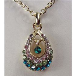 5435 - DRILLS DROP WATER MOON PENDANT/ W CHAIN