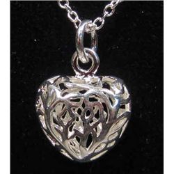 4127 -  SILVER HEART PENDENT W/ CHAIN