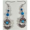 Image 1 : 4105 -  TIBET SILVER ROUND BLUE JADE EARING