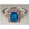 Image 1 : 3350 - STERLING SILVER BLUE APATITE AND TOPAZ RING - SIZE 7.75