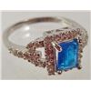 Image 1 : 3352 - STERLING SILVER BLUE APATITE AND TOPAZ RING - 7.75