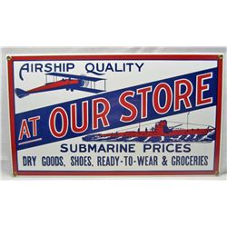 3654 - OUR STORE ( AIRSHIP QUALITY) PORCELAIN SIGN