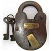 Image 1 : 5587 - IRON PADLOCK WITH NASHVILLE PLOW WORKS TAG