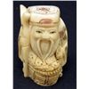 Image 1 : 5572 -  JAPANESE BONE NETSUKE HAPPY OLD MAN CATCH FISH