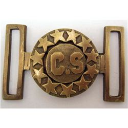 5742 - BRASS BELT BUCKLE MARKED C.S