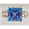 Image 1 : 5782 - SILVER BLUE & WHITE TOPAZ RING SIZE 7