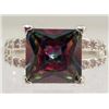 Image 1 : 5785 - SILVER RAINBOW MYSTIC & WHITE TOPAZ RING SIZE 7