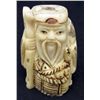 Image 1 : 5573 -  JAPANESE BONE NETSUKE HAPPY OLD MAN CATCH FISH
