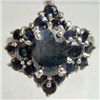 Image 1 : 5490 - WHITE GOLD OVER STERLING SILVER SAPPHIRE RING - SIZE 7.5