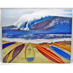 4250 - SURFER RIDING A WAVE METAL SIGN