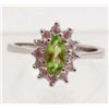Image 1 : 13691 - STERLING SILVER GREEN PERIDOT RING SIZE 7.75