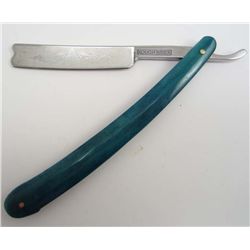 13708 - ROUGH RIDER STRIGHT RAZOR KNIFE W / BLUE SMOOTH BONE HANDLE