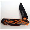 Image 1 : 13720 - MASTER CUTLERY FLAME RESCUE FOLDER KNIFE - BLACK AND ORANGE