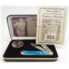 Image 1 : 13724 - FROST BABE RUTH TRAPPER W/ COLLECTABLE MEDALLION KNIFE & GIFT BOX