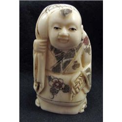 13570 - HAPPY OLD MAN BONE NETSUKE