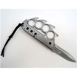 13706 - MASTER CUTLERY KNUCKLE KNIFE -  SILVER