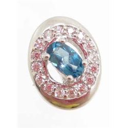 13696 - STERLING SILVER BLUE TOPAZ PENDANT