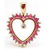 Image 1 : 13698 - 14 K GOLD PLATE OVER SILVER PINK RUBY PENDANT