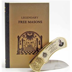 13727 - LEGENDARY FREEMASONS FOLDER KNIFE - GEORGE WASHINGTON