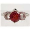 Image 1 : 13606 - STERLING SILVER SPESSARTITE GARNET RING - SIZE 7