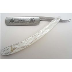 13713 - MASONIC GEORGE WASHINGTON STRIGHT RAZOR KNIFE
