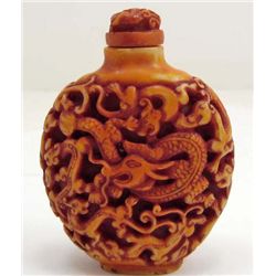 13562 - CARVED DRAGON SNUFF BOTTLE