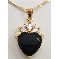 13556 - GOLD PLATED EMERALD & TOPAZ PENDANT W/ CHAIN