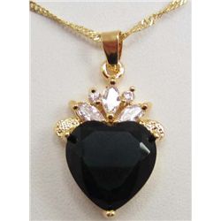 13556 - GOLD PLATED EMERALD & TOPAZ PENDANT W/ CHAIN