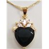 13556 - GOLD PLATED EMERALD & TOPAZ PENDANT W/ CHAIN