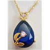 13557 - GOLD PLATED SAPPHIRE & TOPAZ PENDANT W/ CHAIN