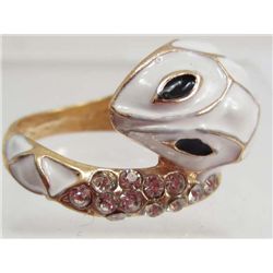 13473 - ENAMEL & RHINESTONE SNAKE RING