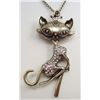Image 1 : 13489 - CUTE BOBBLE HEAD KITTY CAT RHINESTONE NECKLACE