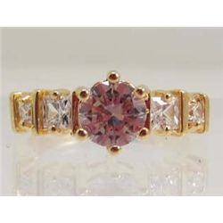 13551 - GOLD PLATED TOPAZ RING - SIZE 6