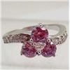 Image 1 : 13560 - WHITE GOLD PLATED AMETHYST & TOPAZ RING - SIZE 7