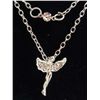 Image 1 : 13494 - SILVER ANGEL W/ RHINESTONE WINGS NECKLACE