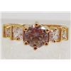 Image 1 : 13455 - GOLD PLATED PINK SAPPHIRE & TOPAZ RING - SIZE 6