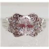 Image 1 : 13392 - WHITE GOLD PLATED TOPAZ RING - SIZE 7