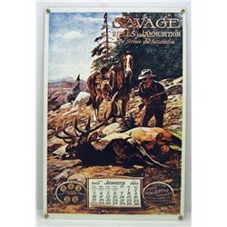 13066 - SAVAGE RIFLES & AMMUNITION PORCELAIN SIGN