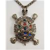 Image 1 : 13485 - TURTLE NECKLACE W/ RAINBOW RHINESTONES