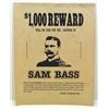 Image 1 : 13097 - WILD WEST REWARD POSTER FOR SAM BASS