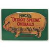 Image 1 : 13068 - FINKS OVERALLS EMBOSSED TIN ADVERTISING SIGN