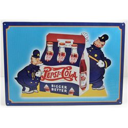 13376 - PEPSI COLA TIN SIGN APPROX. 17 X 12