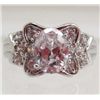 Image 1 : 13406 - WHITE GOLD PLATED WHITE TOPAZ RING - SIZE 6.75