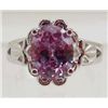 Image 1 : 13413 - WHITE GOLD PLATED AMETHYST & TOPAZ RING - SIZE 7.25