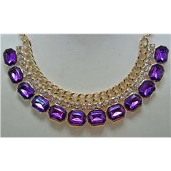 13120 - GORGEOUS PURPLE BIB NECKLACE