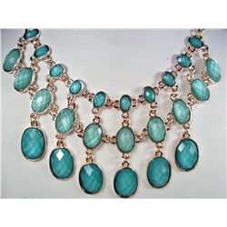 12355 -  ALLOY TURQUOISE BUBBLE CHOKER NECKLACE