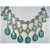 Image 1 : 12355 -  ALLOY TURQUOISE BUBBLE CHOKER NECKLACE