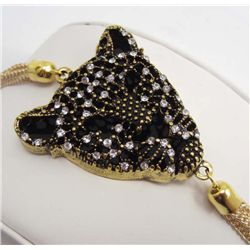13478 - AWESOME RHINESTONE LEOPARD HEAD BRACELET